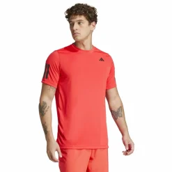 adidas Club 3-stripes tennisshirt heren semi lucid red