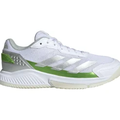Sale adidas Courtquick padelschoenen dames cloud white silver metallic lucid lemon
