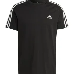 adidas Essential Single Jersey 3-Stripes shirt heren black white