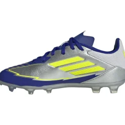 adidas F50 League Messi FG MG voetbalschoenen junior silver metallic solar yellow lucid blue