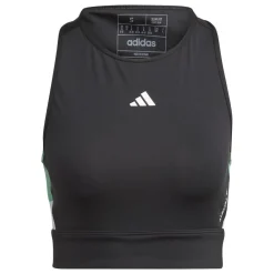 adidas Techfit Colorblock Cropped Training tanktop dames  black semi court green