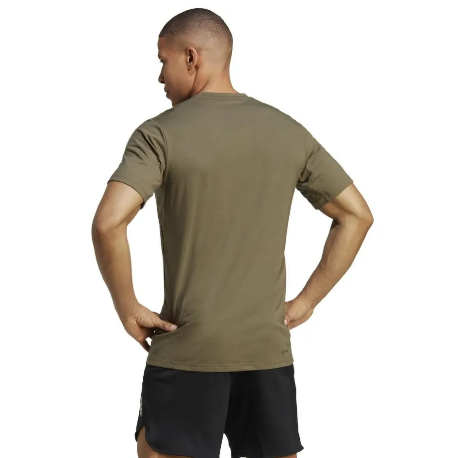 adidas Train Essentials Seasonal Logo trainingsshirt heren olive strata