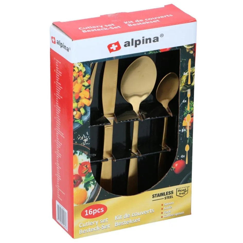 Alpina Bestekset 16-delig goud