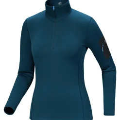 Best Arc'teryx Kyanite Baselayer Zip Neck shirt dames midnight frost