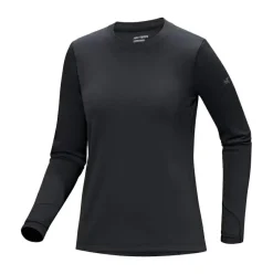 Hot Arc'teryx Taema Thermal Crew Neck shirt dames black heather