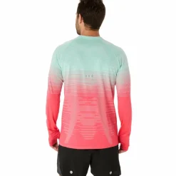 Asics Seamless LS hardloopshirt heren coral reef oasis green