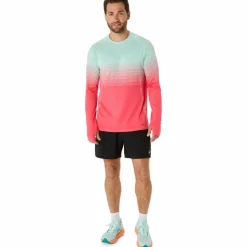 Asics Seamless LS hardloopshirt heren coral reef oasis green