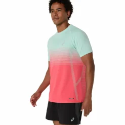 Sale Asics Seamless SS hardloopshirt heren coral reef oasis green