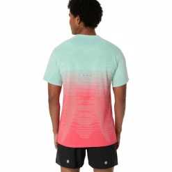Sale Asics Seamless SS hardloopshirt heren coral reef oasis green