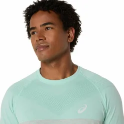 Sale Asics Seamless SS hardloopshirt heren coral reef oasis green