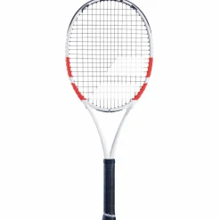 Clearance Babolat Pure Strike 100 Gen4 tennisracket wit rood ZWART