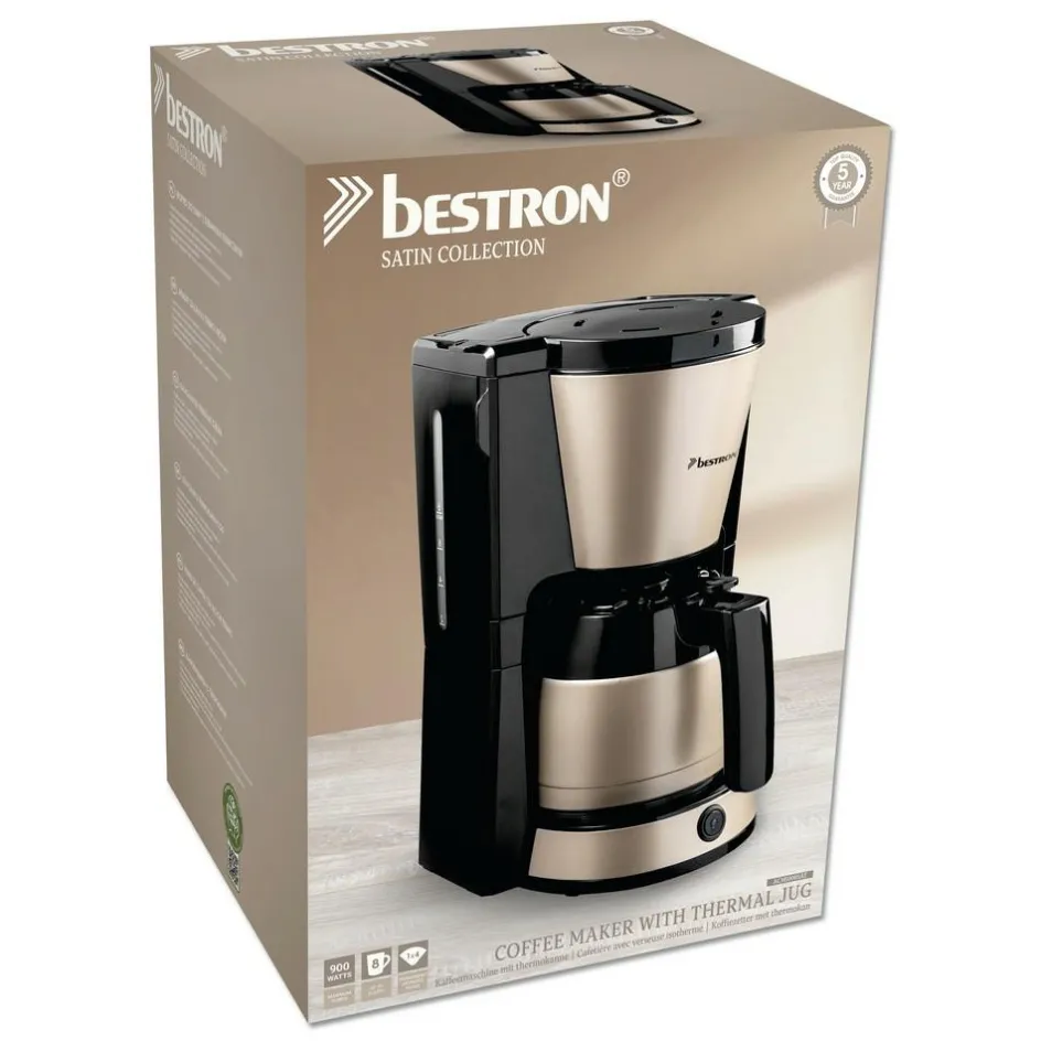 Clearance Bestron ACM1000SAT koffiezetapparaat satin