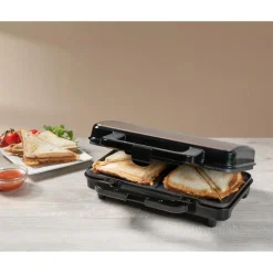 Bestron ASM90XLSAT Sandwichmaker XL tosti ijzer satin