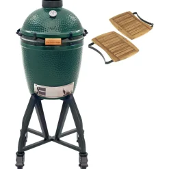 Clearance Big Green Egg  Medium houtskoolbarbecue met onderstel  en zijtafels