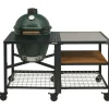 Big Green Egg  Medium houtskoolbarbecue met frame en uitbreidingsframe SS wood grid