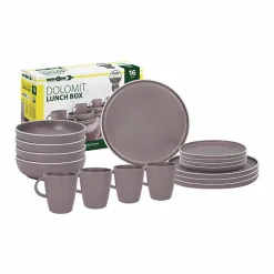 Brunner Lunch Box Dolomit campingservies rosé 16-delig