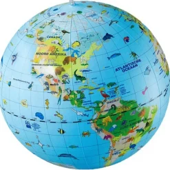 Online Caly Toys Wereldkaart met dieren opblaasbare bal 50 cm