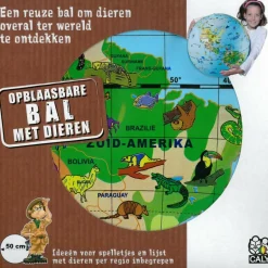 Online Caly Toys  Wereldkaart met dieren opblaasbare bal 50 cm