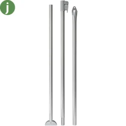 Campking Stormstok met voet aluminium 25 / 22 mm 180 - 260  cm QG