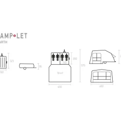 Camp-let Earth geremd vouwwagen 750 kg grey