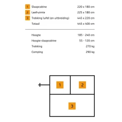 Outlet Campooz Sleepy Joe vouwwagen inclusief trekking luifel