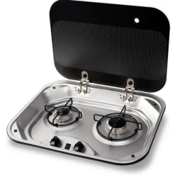 Carbest 2-pits kookplaat met glazen deksel