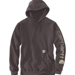 Online Carhartt Logo Sleeve Graphic hoodie heren dark sepia