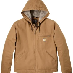 Sale Carhartt Relaxed Fit Washed Duck Sherpa Lined winterjas heren brown