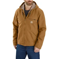 Sale Carhartt Relaxed Fit Washed Duck Sherpa Lined winterjas heren brown