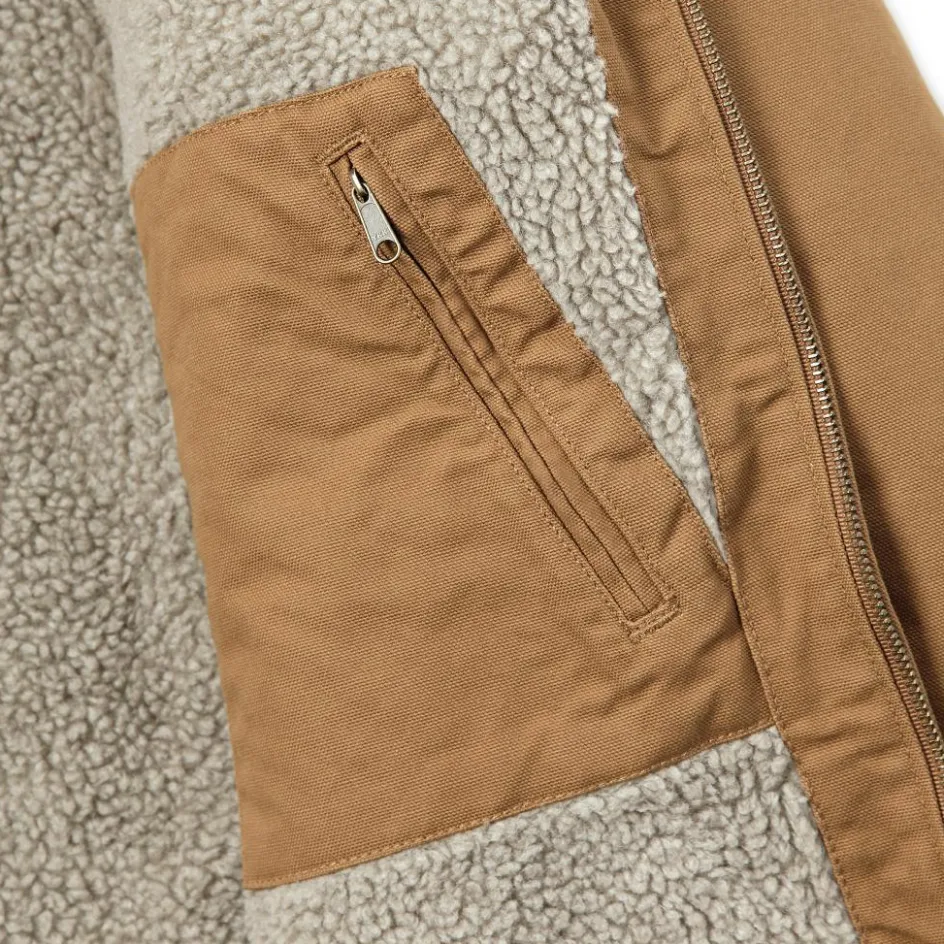 Sale Carhartt Relaxed Fit Washed Duck Sherpa Lined winterjas heren brown
