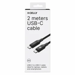 Celly USB-C oplaadkabel zwart 2 meter