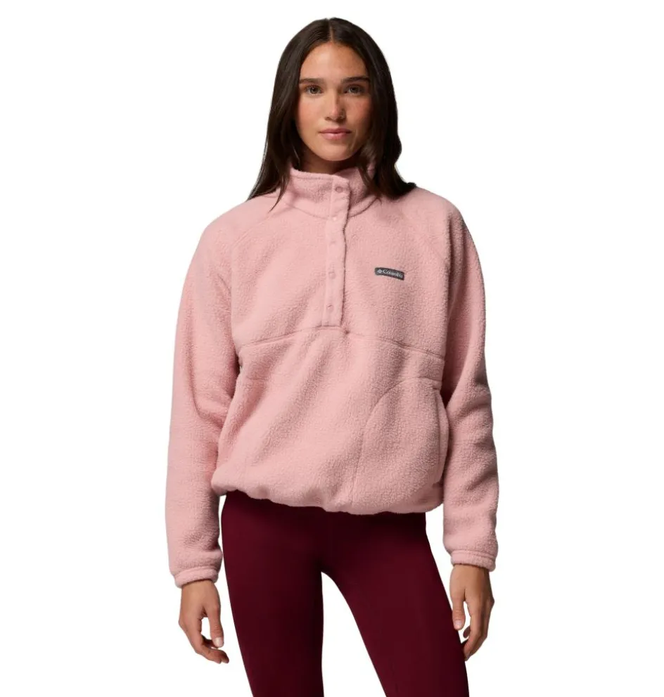 Discount Columbia Jasper Ridge Pebble Half Snap sweater dames eraser pink