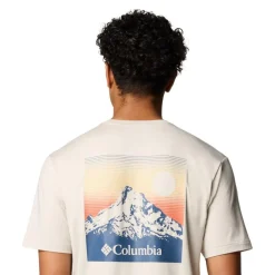 Columbia Kwick Hike Technical shirt heren dark stone heather linear view multi