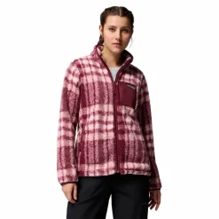 Best Columbia West Bend Print fleece vest dames rich wine herringplaid