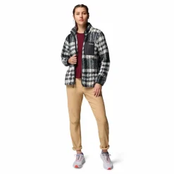 Columbia West Bend Print fleece vest dames black herringplaid