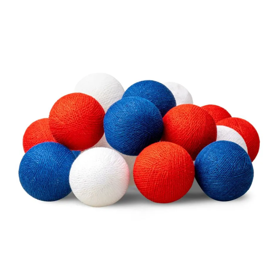 Clearance Cotton Ball Lights Dutch Edition lichtsnoer rood wit blauw