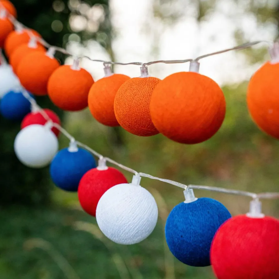 Clearance Cotton Ball Lights Dutch Edition lichtsnoer rood wit blauw