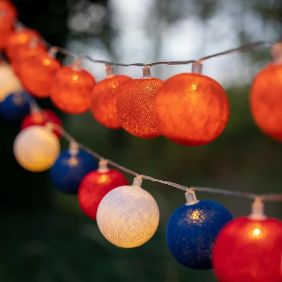 Clearance Cotton Ball Lights Dutch Edition lichtsnoer rood wit blauw