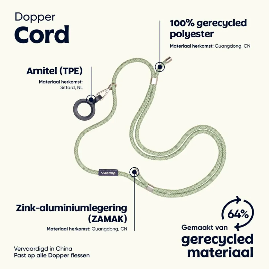 Dopper koord sage green