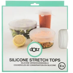 Hot Dotz Siliconen vershouddeksels ø 6 - 21 cm transparant 6-pack