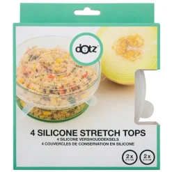 Outlet Dotz Siliconen vershouddeksels ø 11 - 14 cm transparant 4-pack