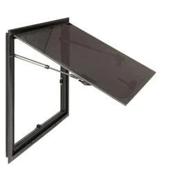 Outlet DWS Camping  Rechthoekig klapraam inclusief combihor zwart  500 x 500 mm