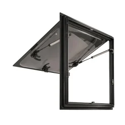 Outlet DWS Camping  Rechthoekig klapraam inclusief combihor zwart  500 x 500 mm