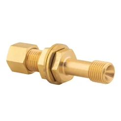 DWS Rechte schotkoppeling 8 mm  x 1/4 links  buitendraad messing