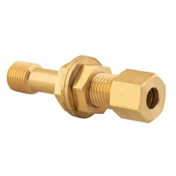 DWS Rechte schotkoppeling 8 mm  x 1/4 links  buitendraad messing