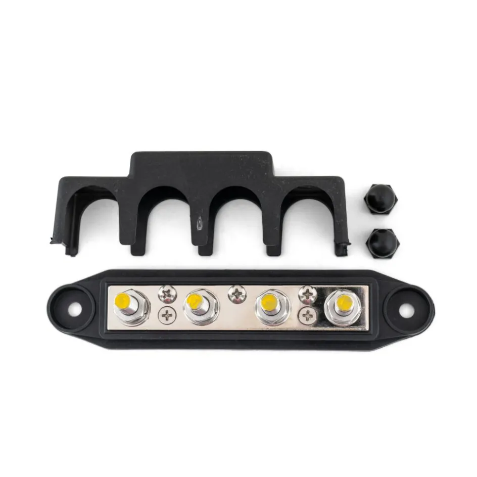 DWS Verdeelstrip met afdekkap 4 punts zwart