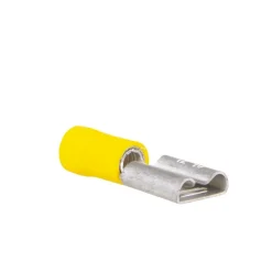 DWS Vlakstekkerhuls 6,3 mm geel per 10 stuks