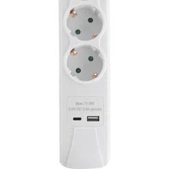 Online DWS 3-voudige stekkerdoos met USB A-C