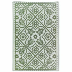 Esschert Design  Bladeren buitenkleed 120 x 180 cm green white