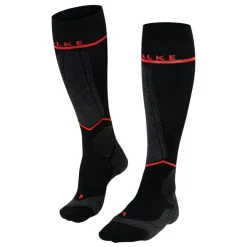 Clearance Falke SK Compression Energy skisokken dames black neon red